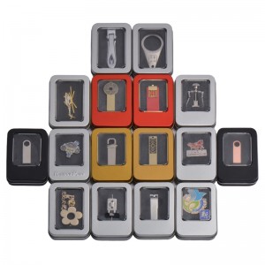 China Venta al por mayor de grado alimenticio Pequeñas tinas rectangulares Rectángulo USB Flash Disco de la caja de la caja en stock (87mm * 60mm * 18mm)