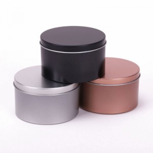 8oz Black Tinplate Vela Tarrar Aromatherapy Metal Embalaje Vela Tarro 85 * 50mm